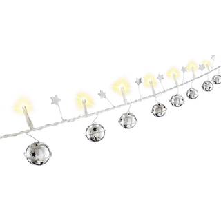 Goobay 10 LED lyskæde "Klokker" med timerfunktion, varm-hvid (3000 K), batteridrevet