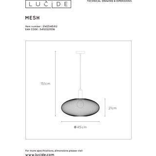 Lucide Mesh Pendel Ø45 Sort Dæmpbar
