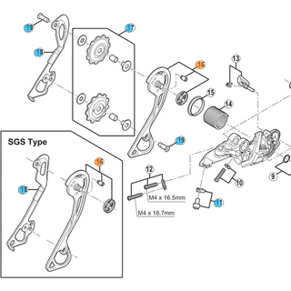Shimano M9000 yderplade til bagskifter carbon sgs