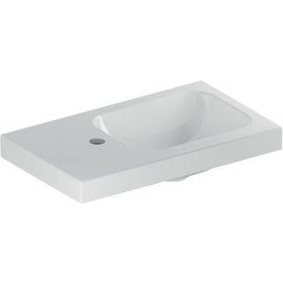Geberit iCon Light håndvask med fralægningsplads: Hvid / KeraTect, B=53cm, H=13cm, T=31cm, Hanehul=Til venstre, Overløb=Uden, Opbevaringsflade=Til venstre