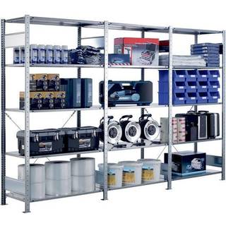Følgesektion Boltless lagerreol, rygkryds 2500x750x400 150 kg/hylde