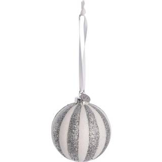 Lene Bjerre Velvitie julekugle Ø8 cm White/Silver