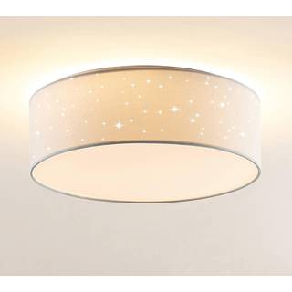 Lindby LED-loftlampe Ellamina, 40 cm, hvid, tekstil