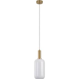 Pendel Pendel i cylinderformet hvidt glas og messingfatningn150 cm stofledning Pære: E27/40W - 6406200