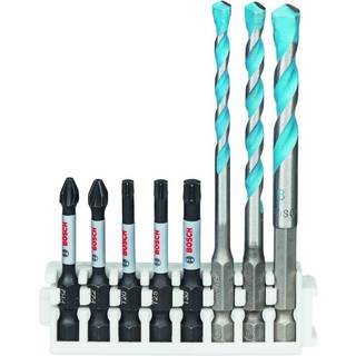 BOSCH Hex-9 MultiConstruction 5/6/8 mm; Impact Power Bit 50 mm PH2, PZ2, T20, T25, T30 PH2, PZ2, T20, T25, T30 (50 mm); 5, 6, 8 mm