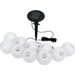 Outlet: Solcelle LED Lyskæde, IP44 med 10 Varm Hvide Rispapirlampe