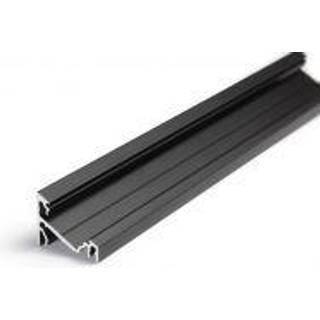 2m aluprofil CORNER14 EE7F/TY - Sort anodiseret, hjørne, LED skinne