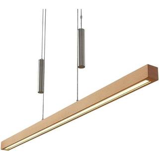 Lucande LED-pendellampe Pia, bøgetræ, 100 cm, 1.290 lm