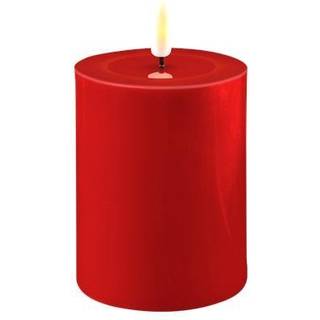 Rødt LED bloklys - Ø:7,5 cm x 15 cm