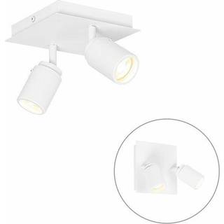 Moderne badeværelsesspotlight hvid firkantet 2-lys IP44 - Ducha