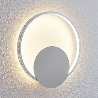 Lindby LED-væglampe Anays, Ø 32 cm, krom/klar, plast
