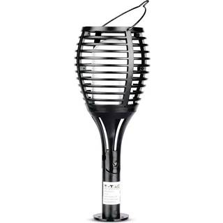 Solcelle luksus havelampe 4-i-1 - Sort, flammeeffekt, 65cm høj