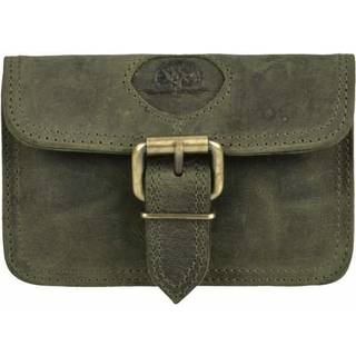 Gürteltasche Leder quer Druckknopf oliv VINTAGE 327 | Greenburry.de
