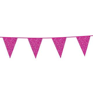 6 m. Vimpler med glitter fuchsia flag