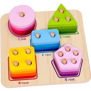 Tooky Toy: Geometrisk form-sorteringsspil, træ