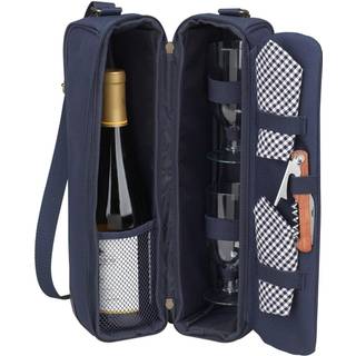 Picnic p? Ascot Isoleret vinstot med 2 vinglas servietter og korkskrue -Designed & samlet i USA