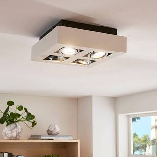 Arcchio spotlight Vince, 25 x 25 cm, 4 lyskilder, hvid/krom, GU10