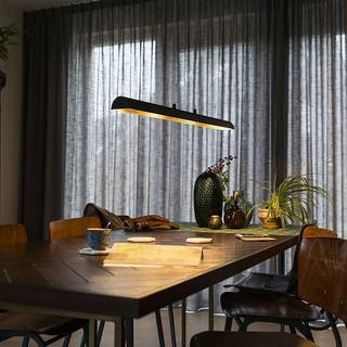 Pendellampe sort med guld indvendig inkl. LED - Balo 4