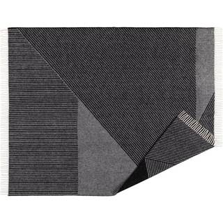 NJRD Stripes uldplaid 130x185 cm Sort