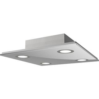Kvadratisk LED-loftlampe Pano, metallic