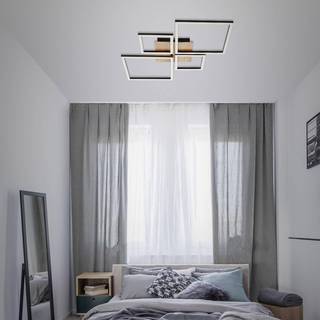 LED-loftslampe Frame, Step dim, 4-lys træ