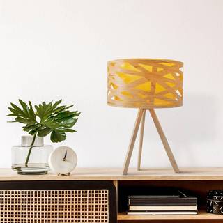 Finja bordlampe med trebenet stel af bambus