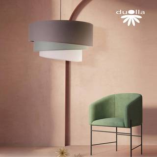 Euluna Trio hængelampe beige/akvamarin/écru Ø45cm