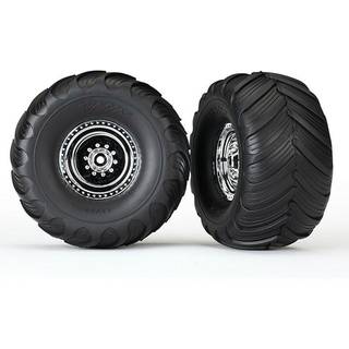 Traxxas 3663X Tires & Wheels Terra Groove/Chrome 2,2/3,0 (2)