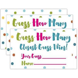 Candy Guessing Game Cards 50-Pack Games Activity and Decorations.