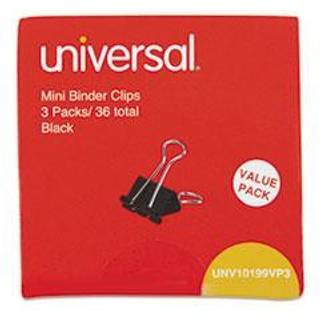 Universal bindemiddelklip mini sort/s?lv 12/boks