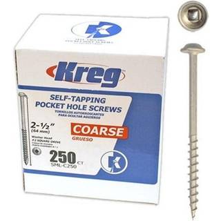 KREG Pocket-Hole skruer 64mm Zinc Coated Maxi-Loc grov gevind 250stk