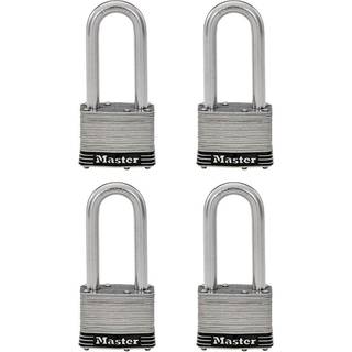 Master Lock 5SSQLJ Rustfrit st?l udend?rs h?ngel?s med n?gle 4 Pack Keyed-Alike s?lv