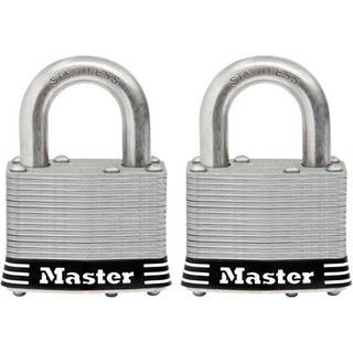 Master Lock 5sst rustfrit st?l udend?rs h?ngel?s med n?gle 2-pakke n?gle-alike