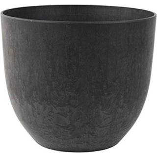Artstone Bola rund krukke - Sort - H24 cm