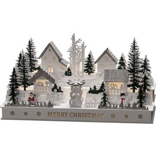 Landsby LED-adventsstage, træ, transformer/batteri