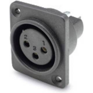 Hicon HI-X3DF-HD-B XLR-stik Flangetilslutning Poltal: 3
