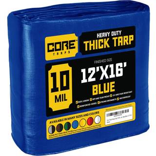 Kerne tarps Heavy Duty 10 Mil Tarp Cover Vandtæt UV -resistent Rip and Tear Proof Poly Tarpaulin med forstærkede kanter til tagcamping Patio Pool