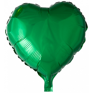 Grøn folieballon 46 cm. - Hjerte