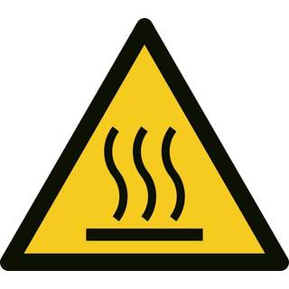 Advarselsskilt 'Varmt emne' selvklæb 3kt 100mm