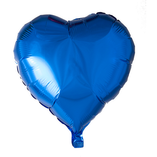 Blå folieballon 46 cm. - Hjerte