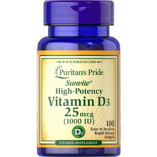 Vitamin D3, 1000 IE - 100 bløde kapsler
