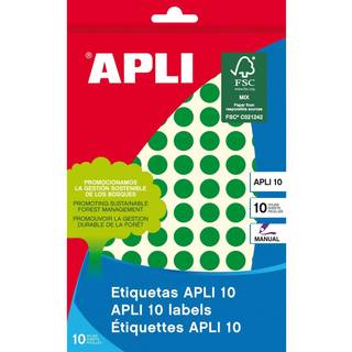 Apli farvedots Ø10mm grøn 1008stk