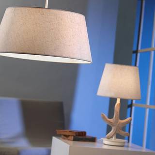 Stellina bordlampe, stofskærm, søstjernedekoration