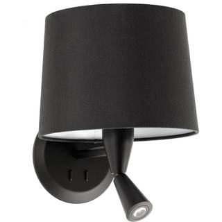 Conga væglampe med LED-læselampe, sort