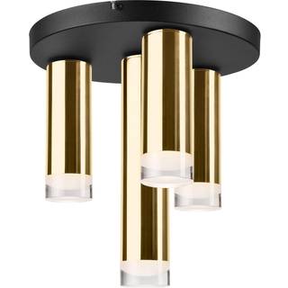 Loftlampe Shine, 4 lyskilder, rund, guld