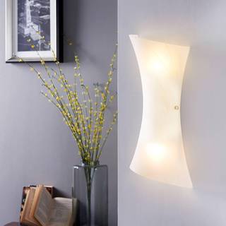 Lindby væglampe Ebba, højde 39 cm, hvid alabast, glas