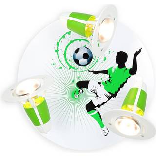 Soccer loftlampe, 3 lyskilder, grøn-hvid