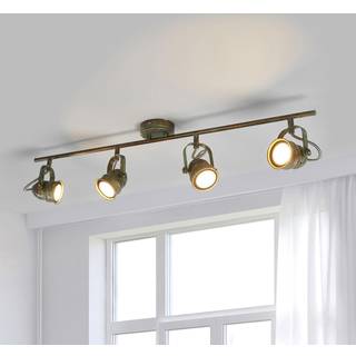Lindby loftspot Leonor, 4 lyskilder, grøn, metal, 78 cm