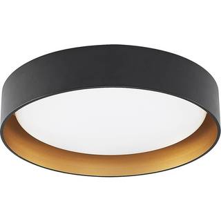 Lindby LED-loftlampe Gracjan, sort, metal, CCT, Ø45cm