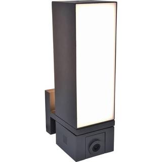LUTEC connect CUBA udendørs LED væglampe med kamera og sensor, H32,5 cm, IP44, mørk grå